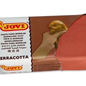 Luchtdrogende terracotta boetseerklei in een luchtdichte verpakking van 1000 gr, klaar voor gebruik. Niet giftig.