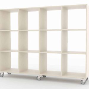Kubus Open Roomdivider met 12 open vakken, ideaal voor opbergruimte en het natuurlijk verdelen van ruimtes.