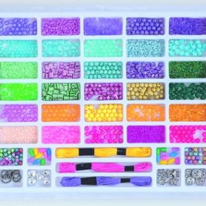 XXL set van kralen in diverse kleuren en vormen, inclusief draad en accessoires. Niet geschikt voor kinderen onder de 36 m...