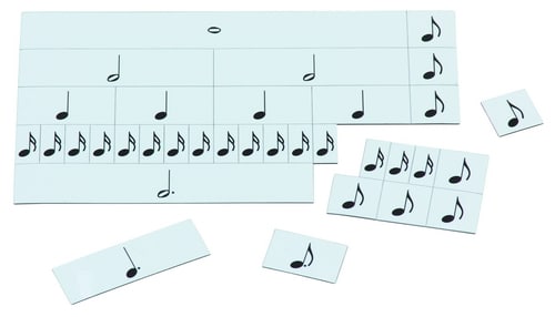 Noten vergelijk spel met verschillende noten op kaarten, ideaal voor muziekonderwijs en notenschrift oefenen.