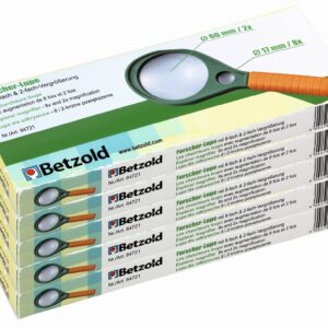 Loep met 2-voudige vergroting, groen handvat, compact en licht, ideaal voor jonge onderzoekers en natuurwandelingen.