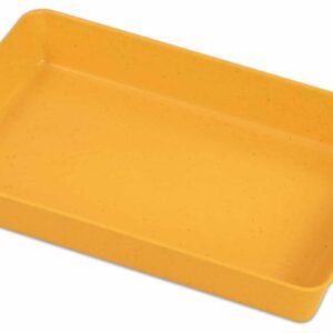 Kleine, gele sorteerschaal met rechte randen, ideaal voor opbergen en sorteren van creatief leermateriaal.
