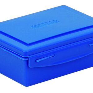 Medium opbergdoos van 1,5 liter in blauw, met een strak deksel en handvat voor eenvoudig gebruik.