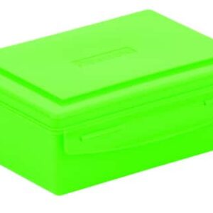 Groene opbergdoos van 1,5 liter, medium formaat, met een deksel en handvat voor eenvoudig openen en sluiten.