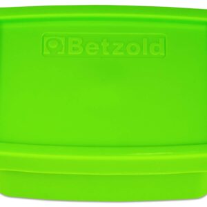 Mini opbergdoos van 200ml in felgroen, met een stevig deksel en het logo van Betzold. Perfect voor sorteren en opbergen.