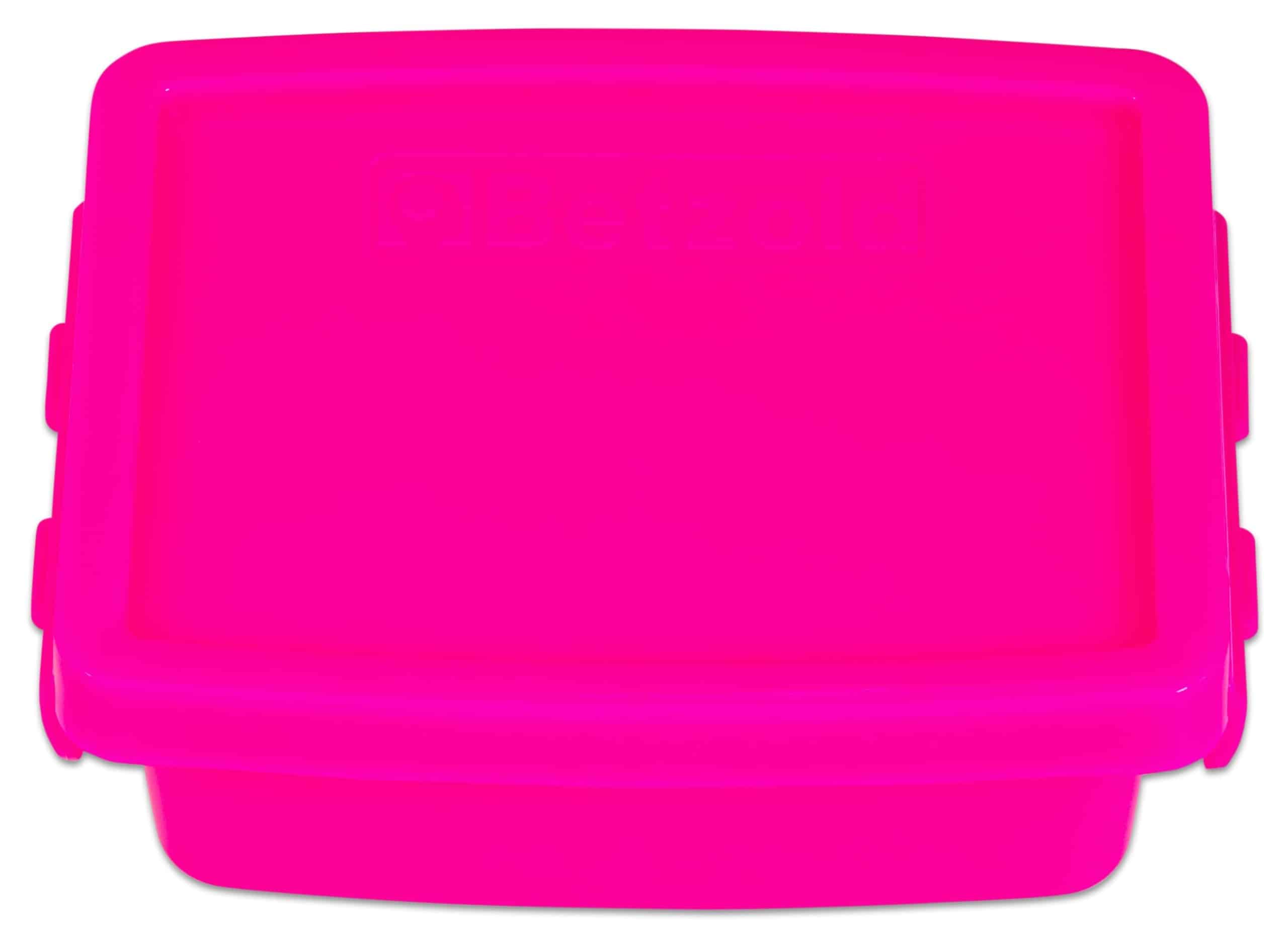 Roze mini opbergdoos van 200ml met een stevige deksel, ideaal voor sorteren en opbergen.