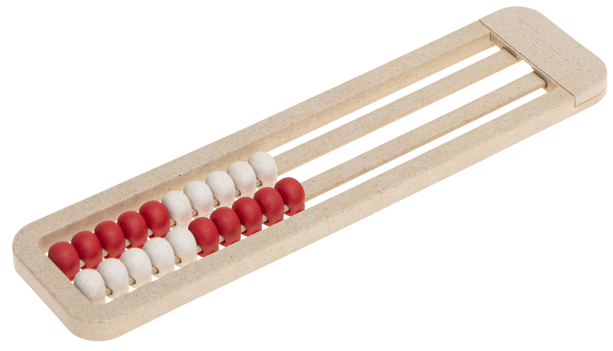 treeNside telraam in rood en wit met kleurverandering, houten frame met bewegende kralen voor educatief gebruik.