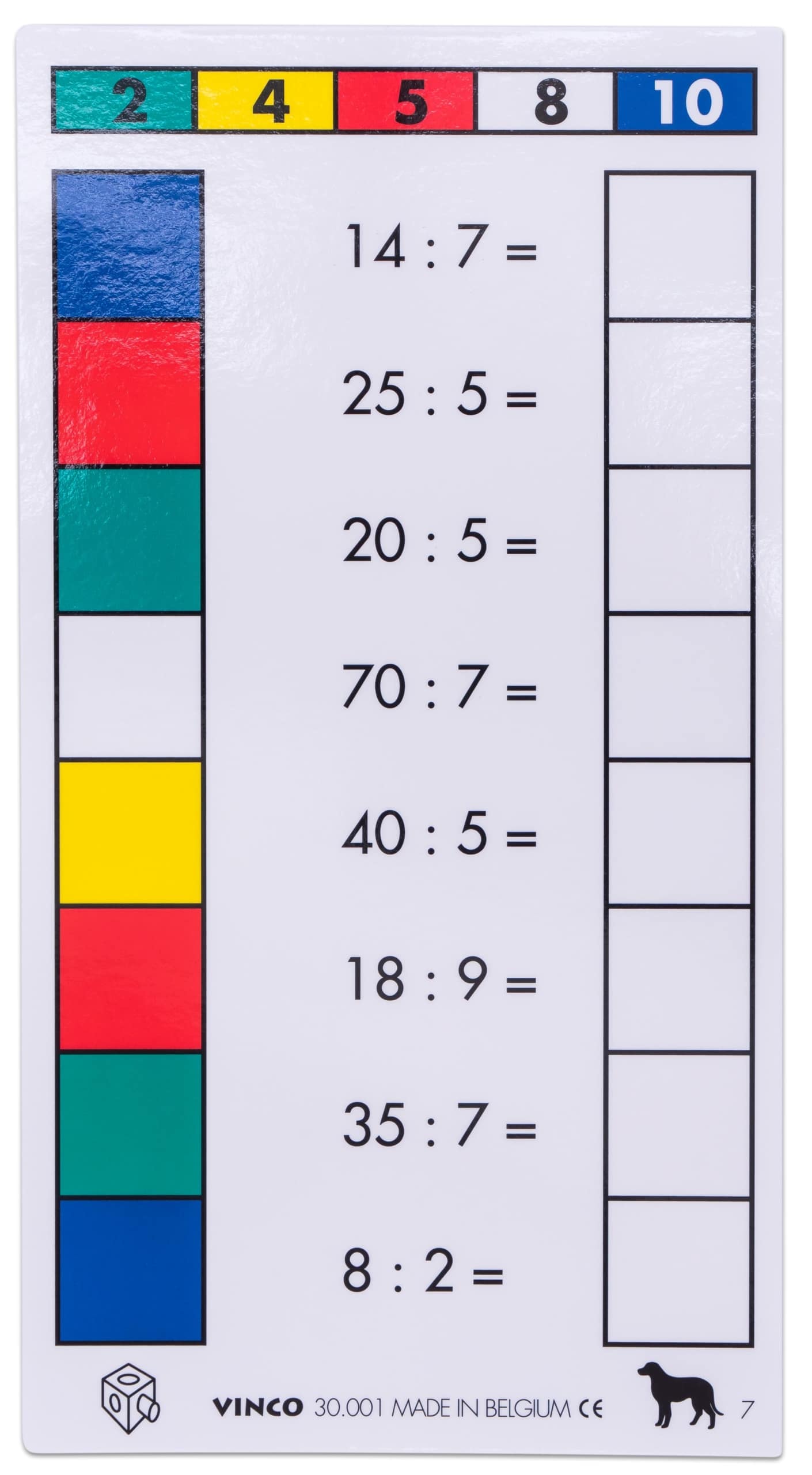Cube Control-set met 8 exemplaren, rekensommen en kleurcodering voor leermiddelen in bewerkingen.