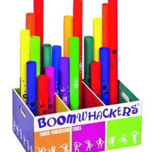 Pentatonische boomwhackers set met 6 buizen in verschillende kleuren, ideaal voor muziekonderwijs.