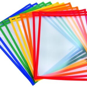 Kleurige A4 oefenpockets in verschillende kleuren, ideaal voor kantoor en onderwijs.