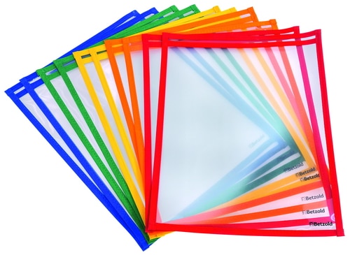 Kleurige A4 oefenpockets in verschillende kleuren, ideaal voor kantoor en onderwijs.