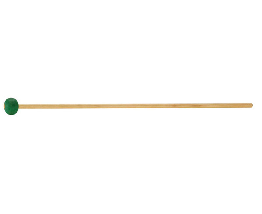 Hamer MR05 met een lange houten steel en een groene rubberen kop, ideaal voor algemeen gebruik.