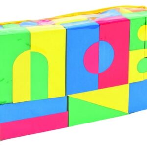 Schuimblokken-set van 68 kleurrijke blokken in draagtas, grootste blok 16 x 8 x 4 cm, niet geschikt voor kinderen onder 36...