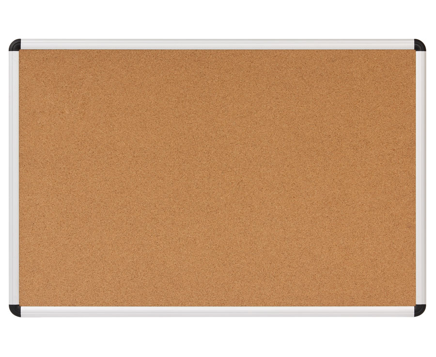 Kurkbord van 20x90 cm met een lichtgrijze rand en zwarte hoeken, ideaal voor creatief gebruik en inrichting.
