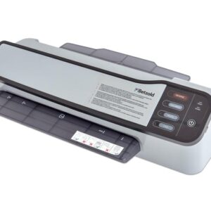 Lamineerapparaat Laminator Vision met bedieningsknoppen en invoeropening voor documenten en sjablonen. Leverbaar maart 2024.