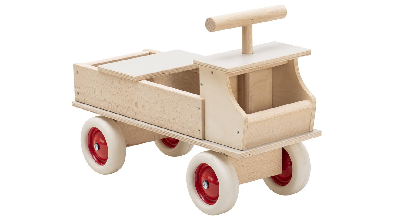 Houten loopauto vrachtwagen