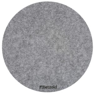 Ronde, grijze vilten zit- en werkonderlegger van 32 cm, ideaal voor school en kinderopvang.