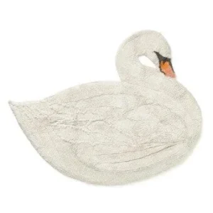 Wasbaar speelkleed in de vorm van een zwaan, handgemaakt van duurzaam katoen, geschikt voor elk interieur.