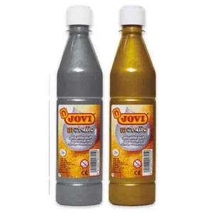 Temperaverf Zilver 1 Liter in een fles met een metallic zilveren kleur, geschikt voor creatieve projecten en schoolopdrach...