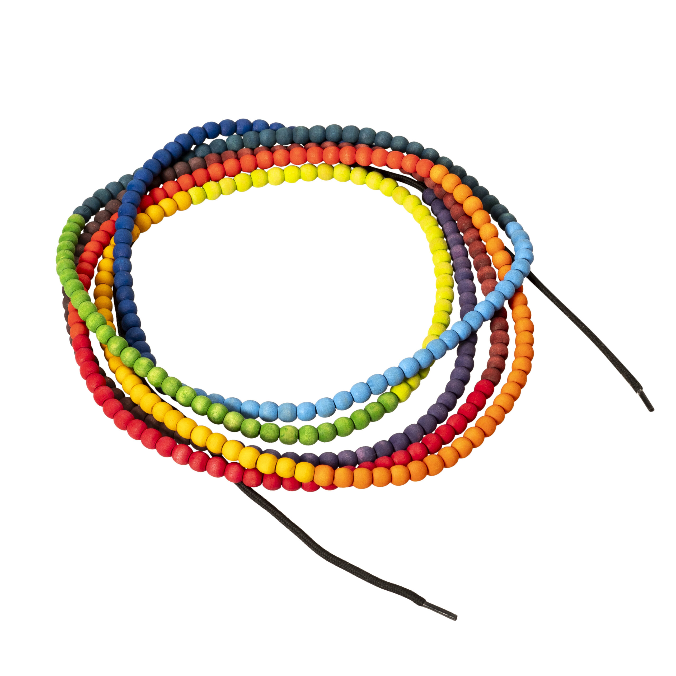 Kleurrijke jaarketting met 366 kralen in 12 kleuren, symboliseert de dagen en maanden van het jaar.
