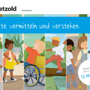 Beeldkaarten met diverse kinderen die waarden zoals respect en tolerantie uitdrukken in kleurrijke illustraties.