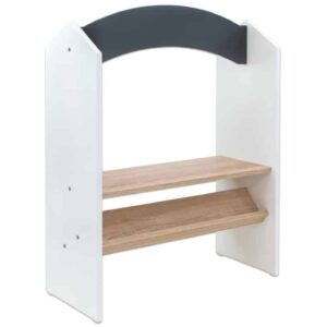 EduCasa Winkeltje met stevig ontwerp, twee houten planken en een bovenste boog, ideaal voor rollenspel en sociale interactie.
