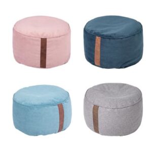 KDV Zitzak, ronde poef in vier kleuren: roze, blauw, grijs en lichtblauw, hoogte 25 cm, geschikt voor kinderopvang en spee...