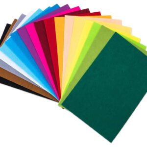 Viltpakket met 54 vellen in 18 kleuren, ideaal voor knutselen en gemakkelijk te snijden.