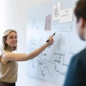 Glasbord Mat Ronde Hoeken met gladde matte oppervlakte, ideaal voor soepele en precieze schrijfervaringen.