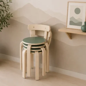Kruk met rugleuning Set 4/St.