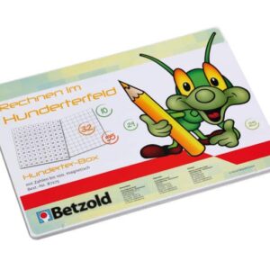 Magnetische rekendoos met kleurrijke illustratie en vakken voor getallen 1-100, ideaal voor rekenonderwijs.
