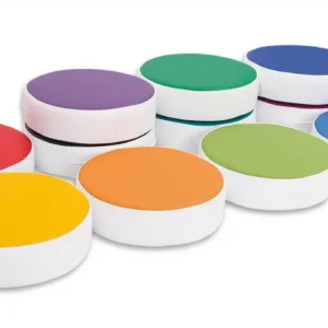 Kleurrijke regenboog zitkussen set van 12, ideaal voor comfortabel zitten tijdens gym, yoga en groepsactiviteiten.