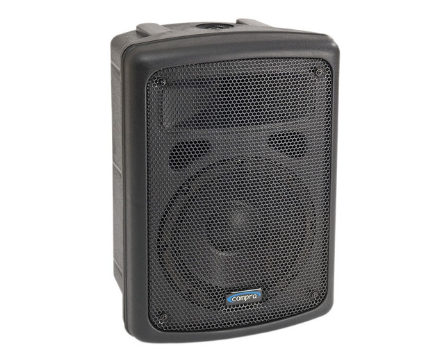 Compra Speaker in zwart met gaasfront, ontworpen voor briljant stereogeluid met de Compra SoundBox 9995.