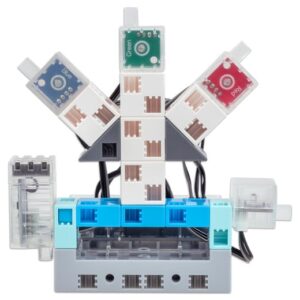 EduBotics Professional Set met geavanceerde sensoren, motoren en bouwcomponenten voor robotontwerp.