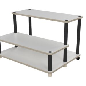 Flexibele, verrijdbare FLEX Stage met drie niveaus, geschikt als tribune, tafel of zitelement voor leerlandschappen.